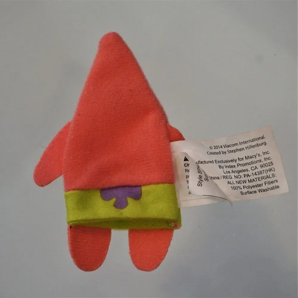 Nickelodeon Spongebob Squarepants Finger Puppet MACY’S Exclusive 2014 Viacom 4”